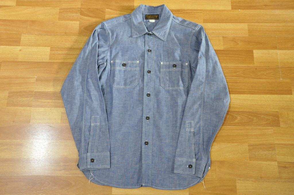 Freewheelers “Neal” Selvage Chambray Shirt (Indigo)