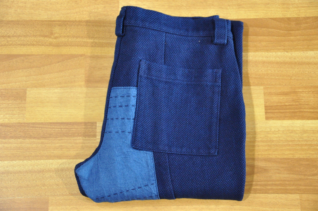 Blue Blue Japan Indigo Sashiko 'Patchwork' Pants (Super Slim Tapered)