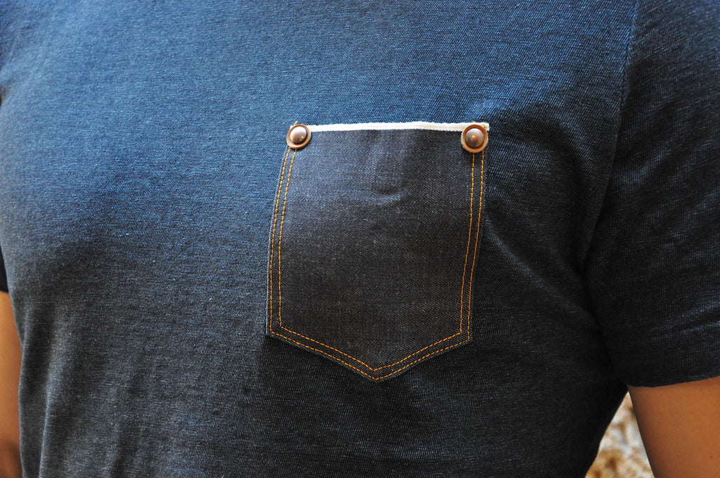 Pure Blue Japan Indigo Denim Pocket Tee