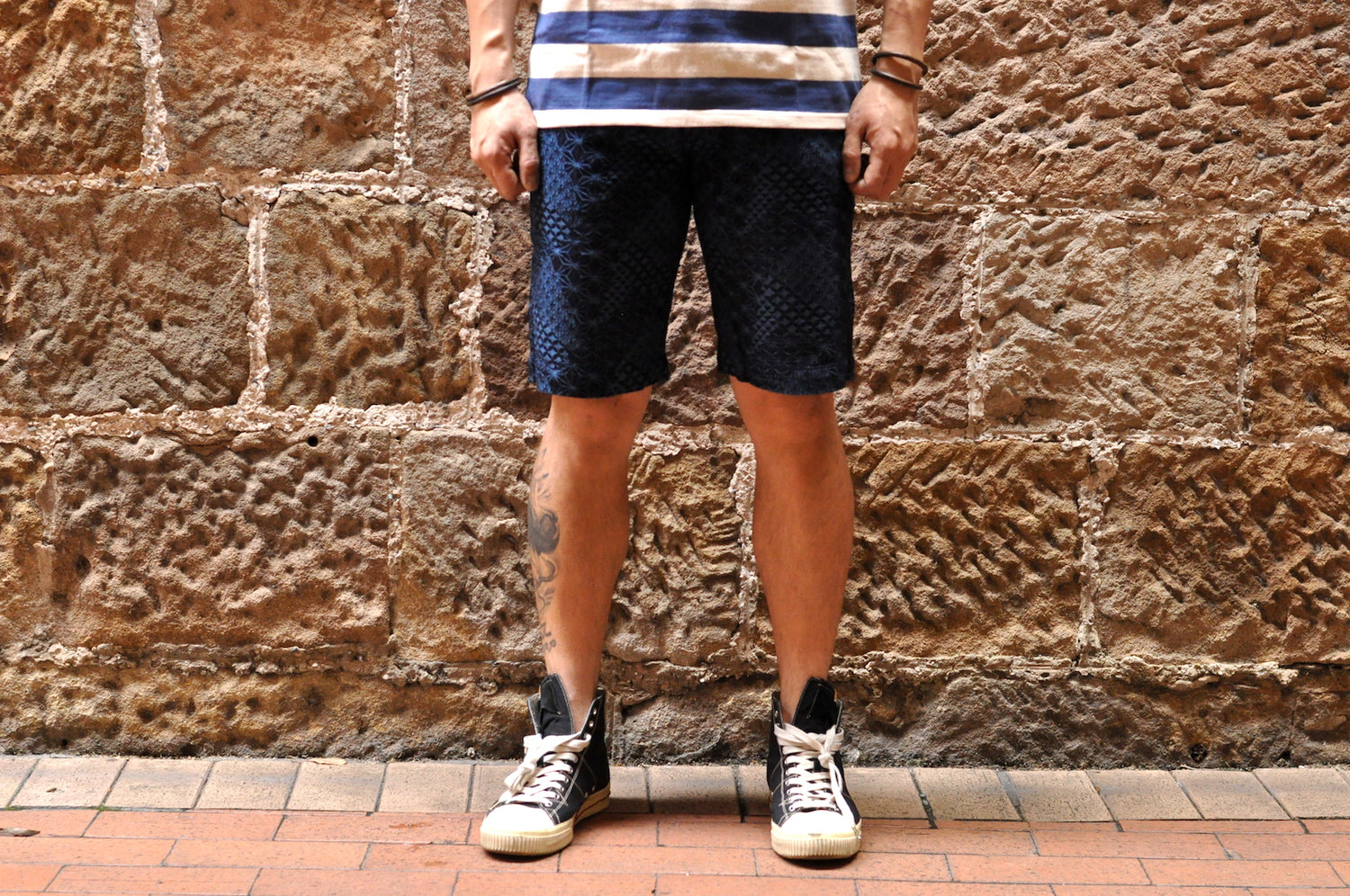 STUDIO D'ARTISAN 12OZ INDIGO 'KIRIKO' SHORTS