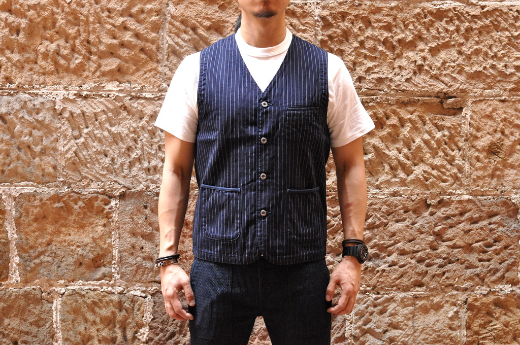 MOMOTARO 11OZ INDIGO HBT WABASH VEST