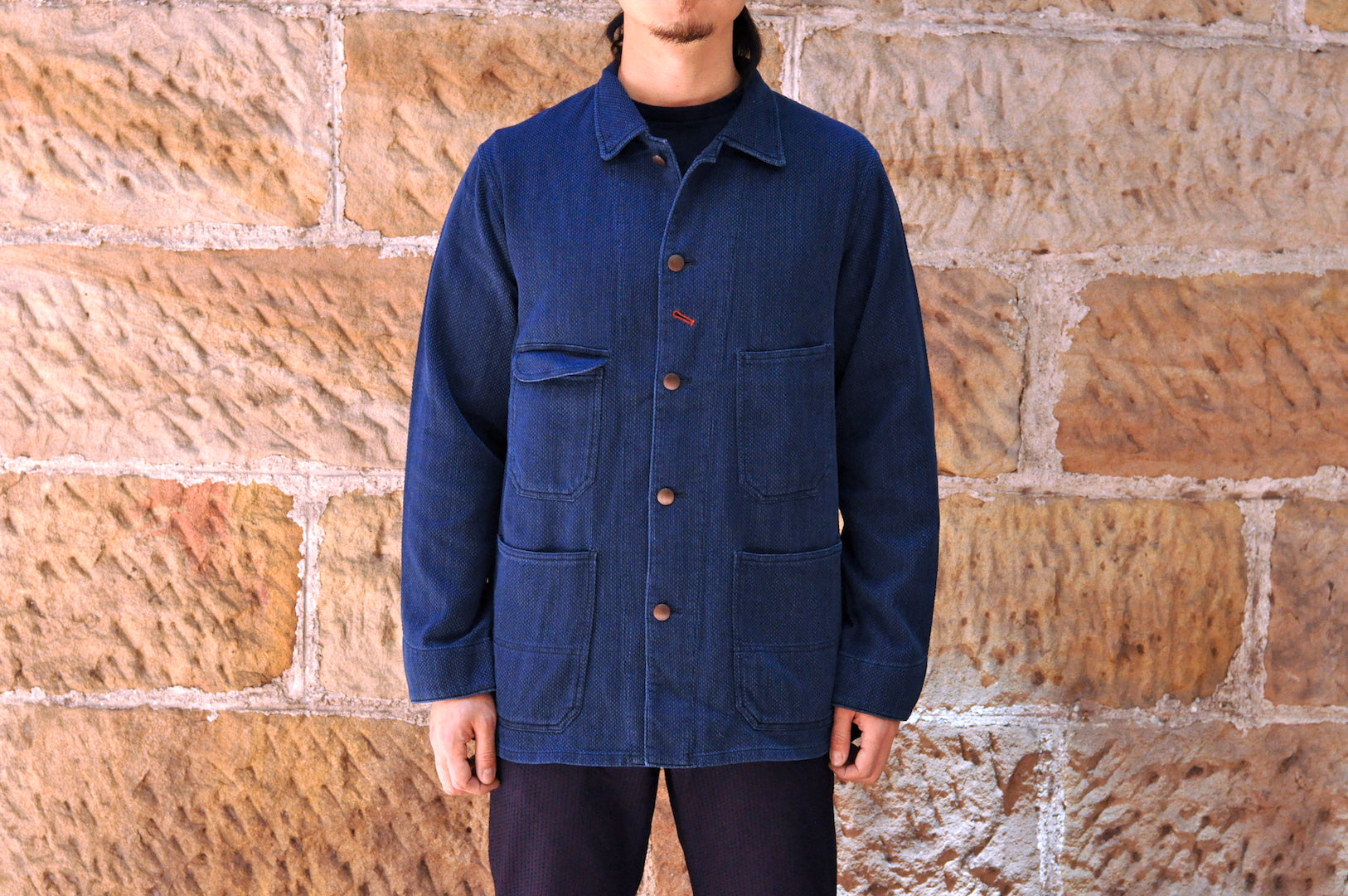 BLUE BLUE JAPAN 11OZ SASHIKO WORK JACKET - CORLECTION