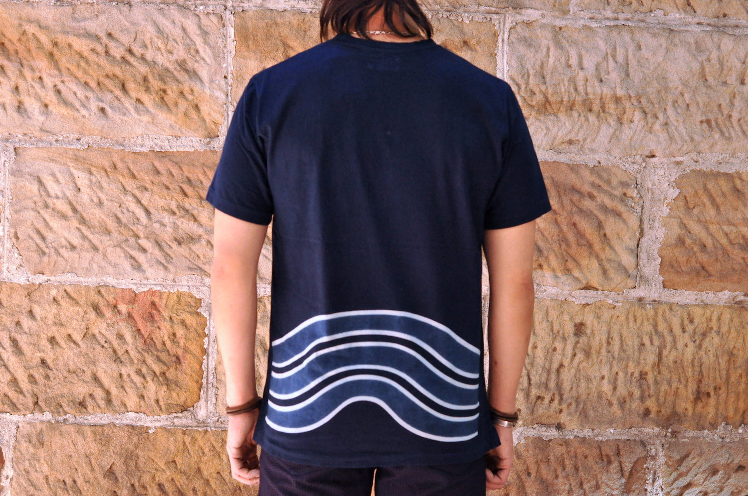 BLUE BLUE JAPAN INDIGO ‘WAVES’ POCKET TEE