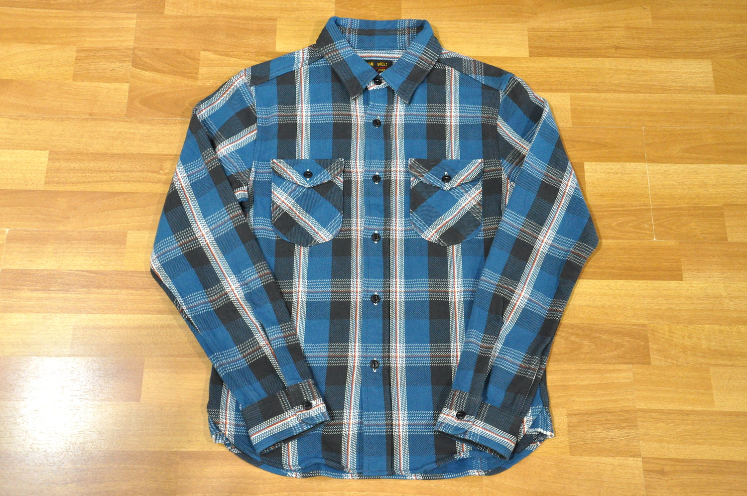 UES 14oz Heavy Flannel Work Shirt (Ocean Blue)