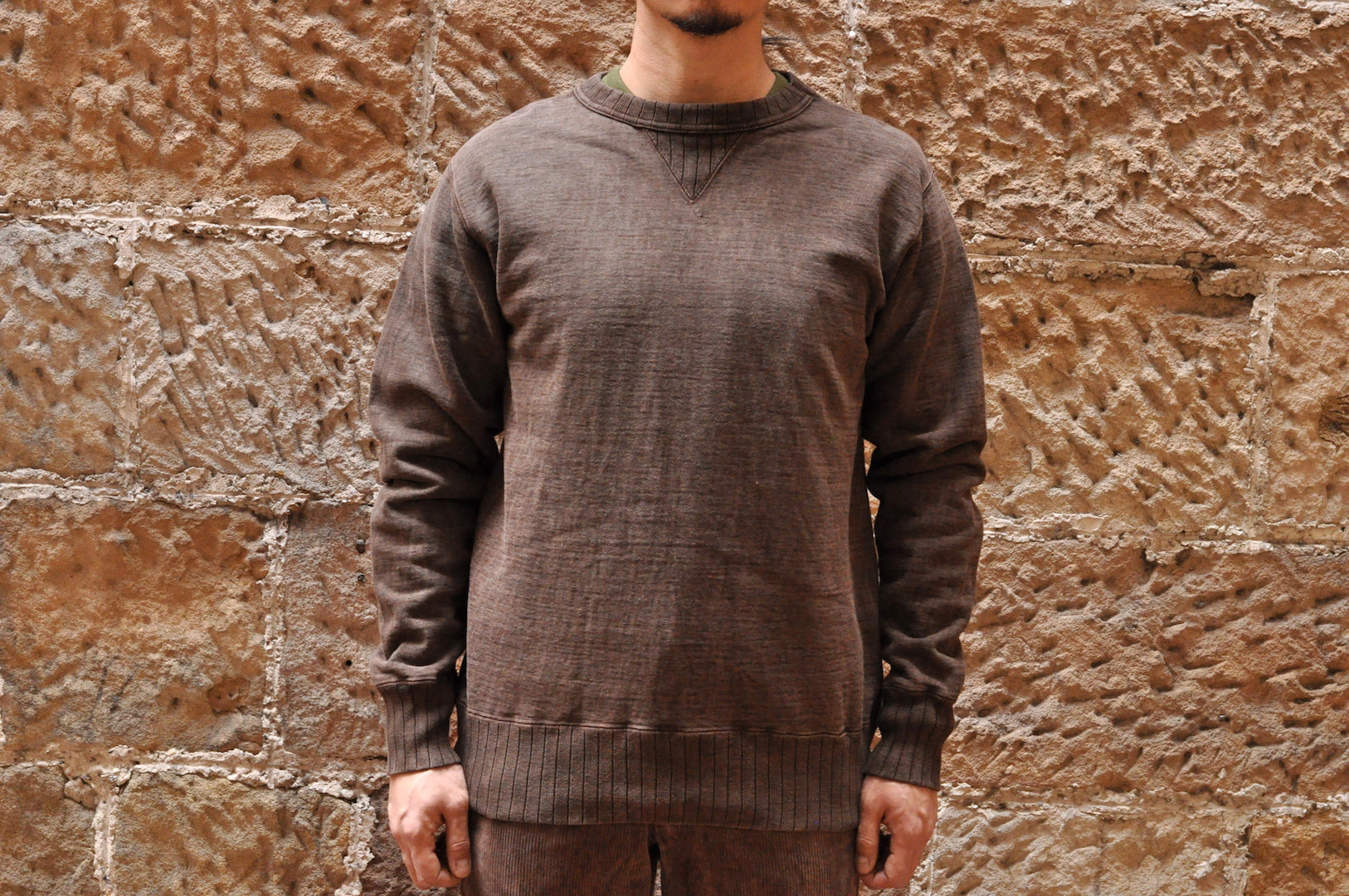 Studio D'Artisan 12oz Mud Dyed Loopwheel Sweatshirt - CORLECTION