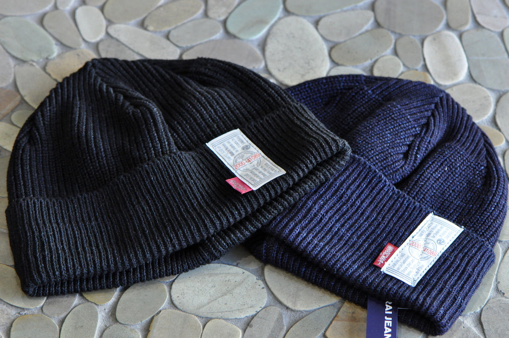 Samurai Cotton Watch Cap (Black/Indigo)