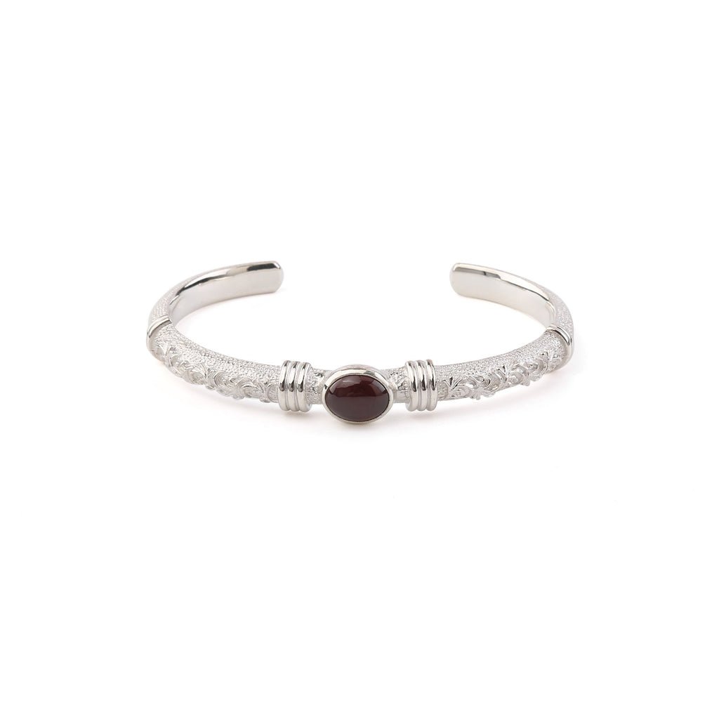 LEGEND MEDIUM SIZE ‘ANTI GHOST’ BANGLE WITH GARNET