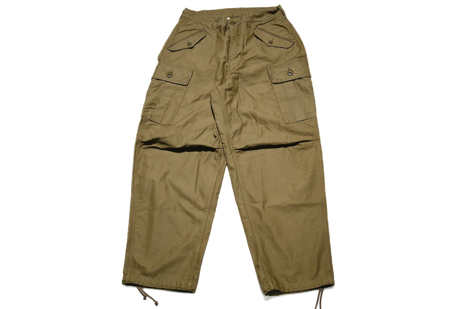 Freewheelers Back Satin "Jungle Fatigues" Tropical Trousers (Olive)
