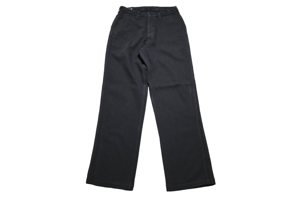 Freewheelers “Black Rogue” Heavyweight Pique Trousers (Rude Black)