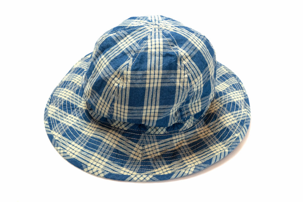 FULL COUNT INDIGO CHECK ARMY HATS