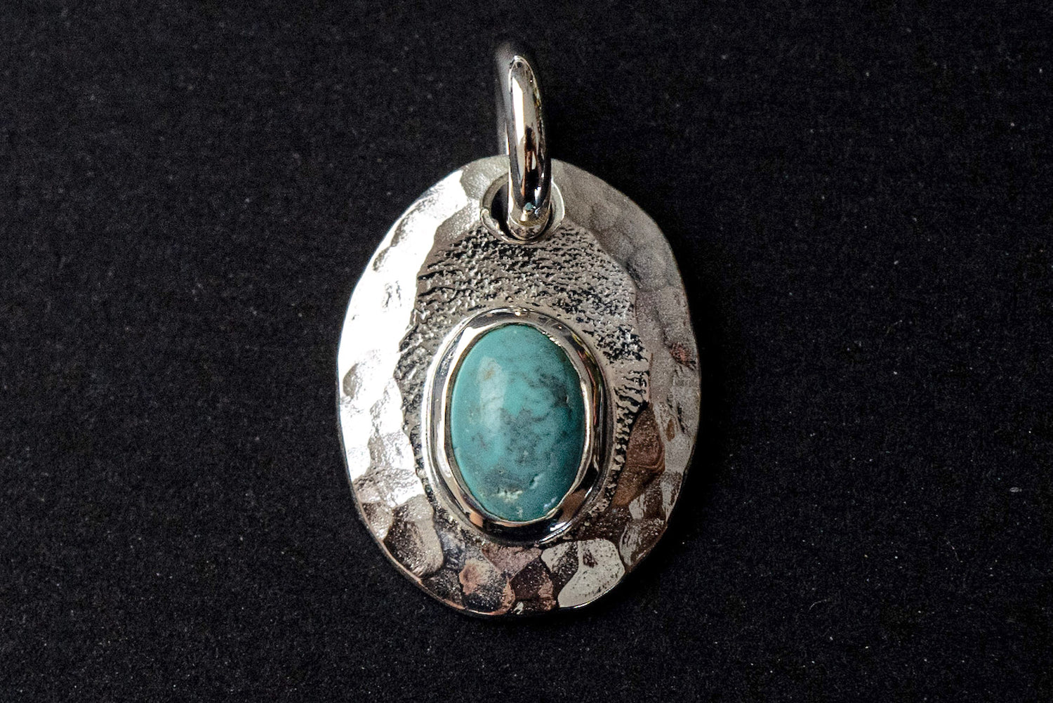 LEGEND SIZE SMALL "PLATE" PENDANT WITH TURQUOISE (P-1-TQ)