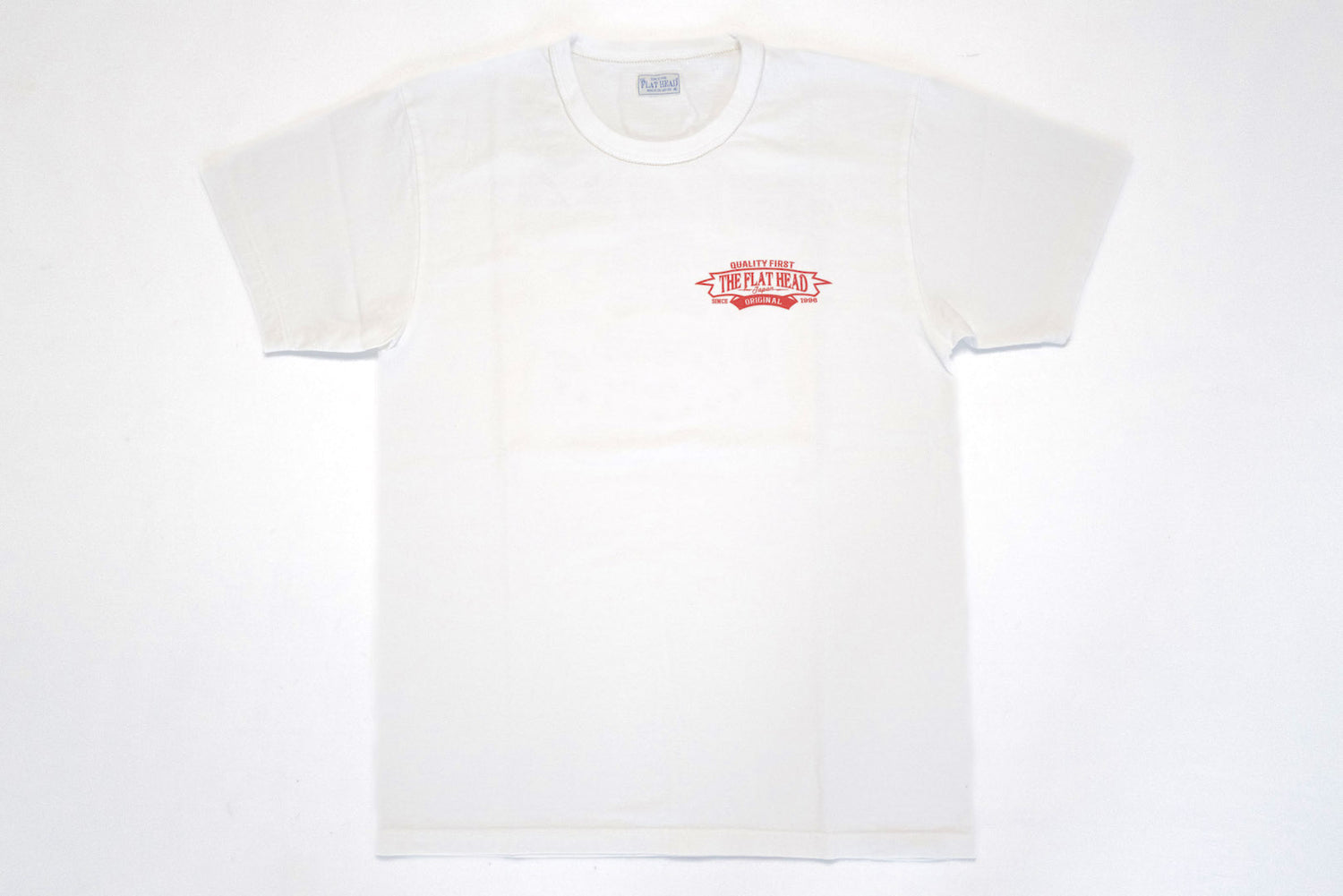 THE FLAT HEAD 7OZ "SUPERB" LOOPWHEELED TEE (WHITE)