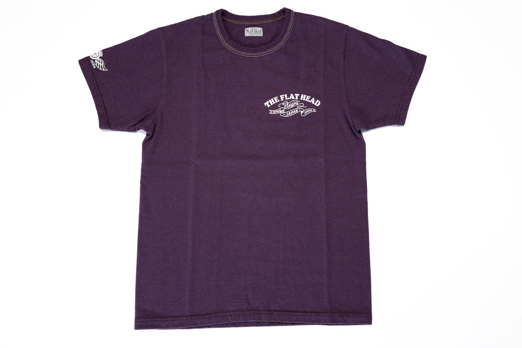 THE FLAT HEAD 7OZ "CLASSICS" LOOPWHEELED TEE (PURPLE)