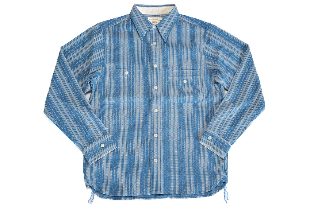 Samurai Indigo "Asagi" Sashiko Workshirt (Oversea Edition)