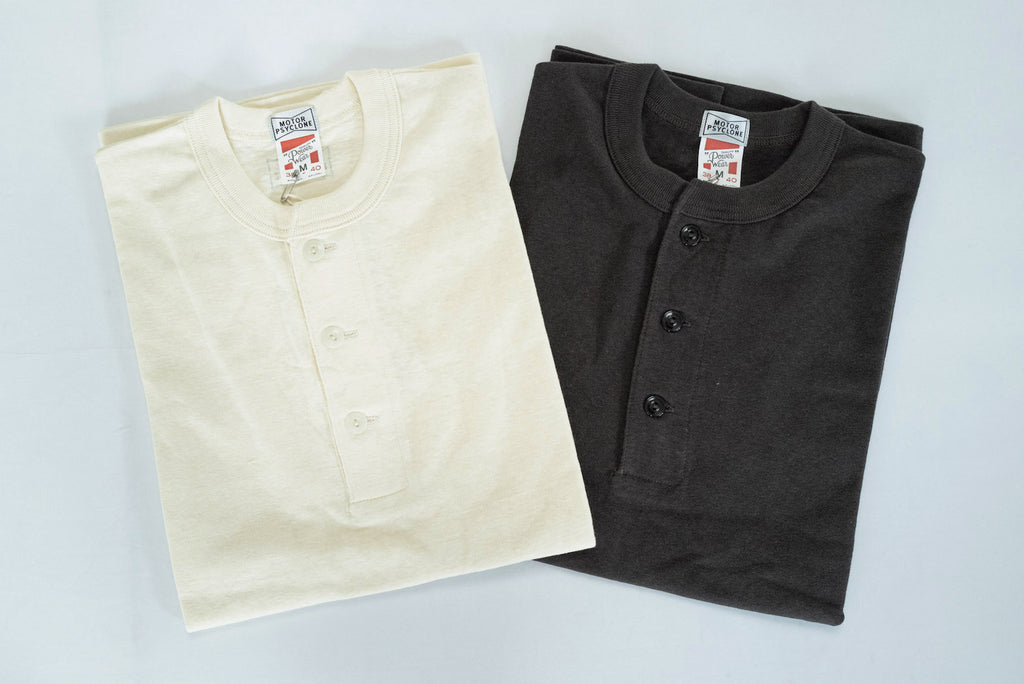 Freewheelers "Motor Psyclone" Loopwheeled S/S Henley Tee