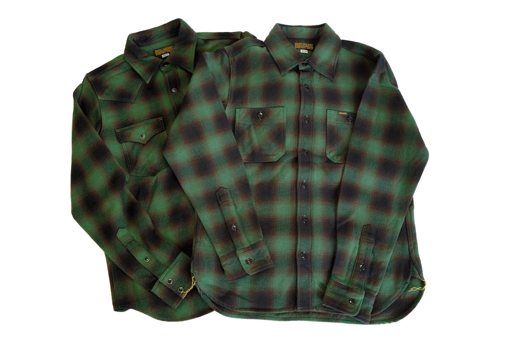 Iron Heart Ultra-Heavy Flannel Classic Check Woodland Green (Work/Western)