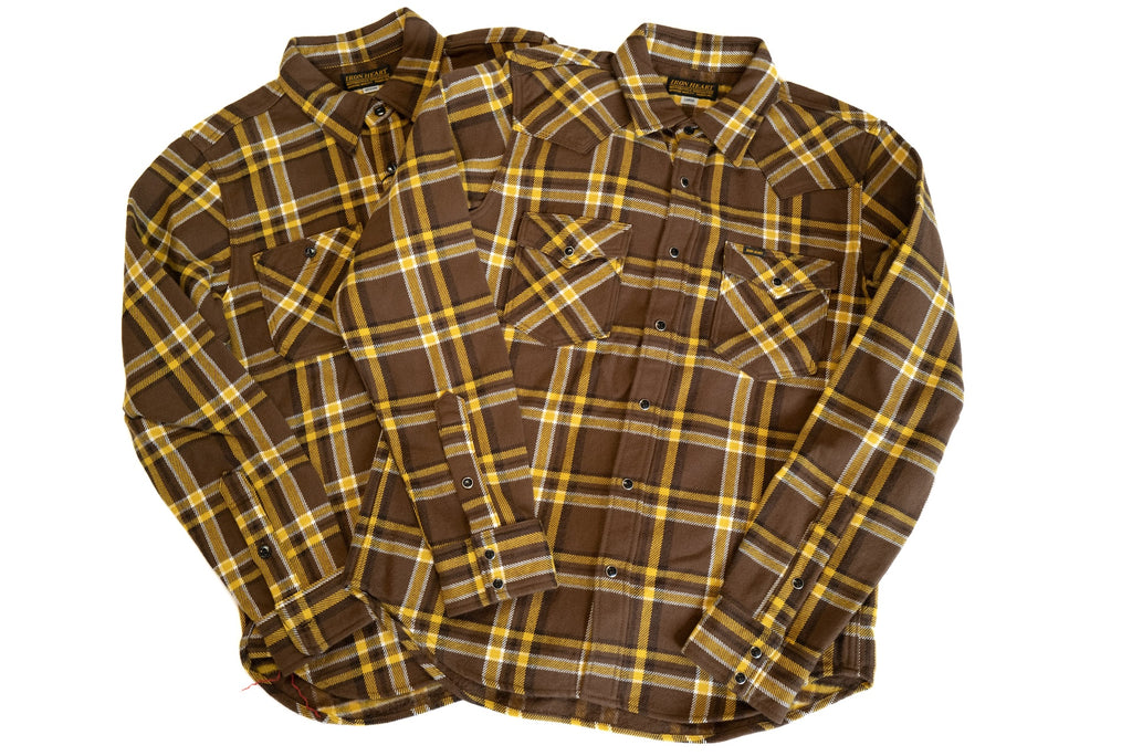Iron Heart Ultra-Heavy Flannel Mustard Brown (Work/Western)