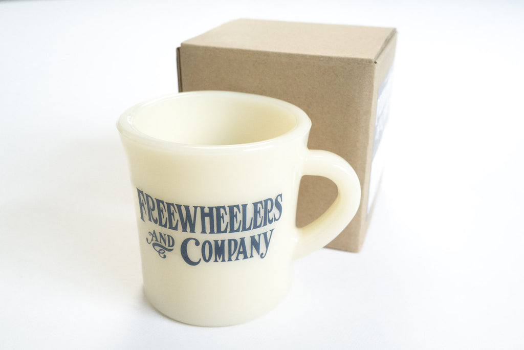 FREEWHEELERS "BUFFALO" OLD MILK GLASS MUG