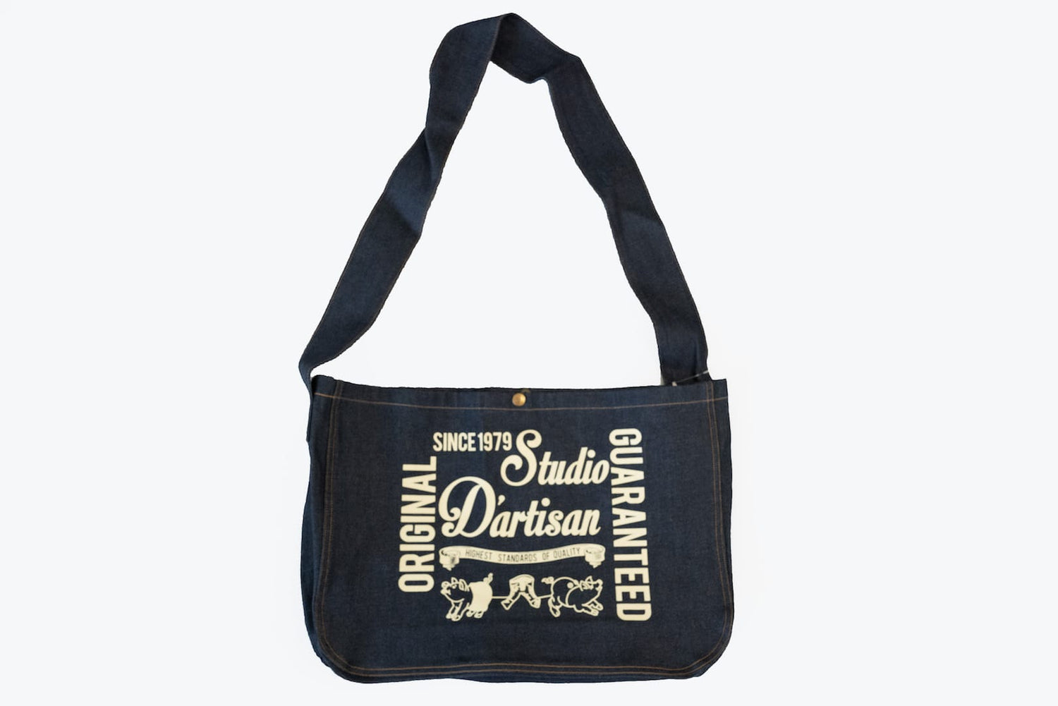 STUDIO D'ARTISAN DENIM NEWSPAPER BAG