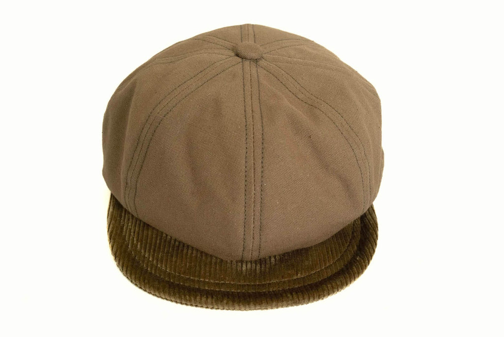 Freewheelers Heavy Drill & Corduroy "Jam Buster" Cap (Red Brown X Camel)