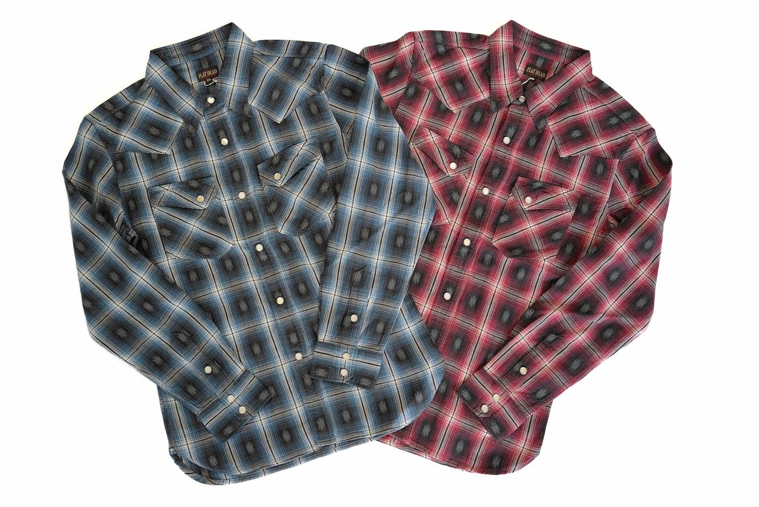 THE FLAT HEAD 9OZ NATIVE OMBRE CHECK WESTERN SHIRT