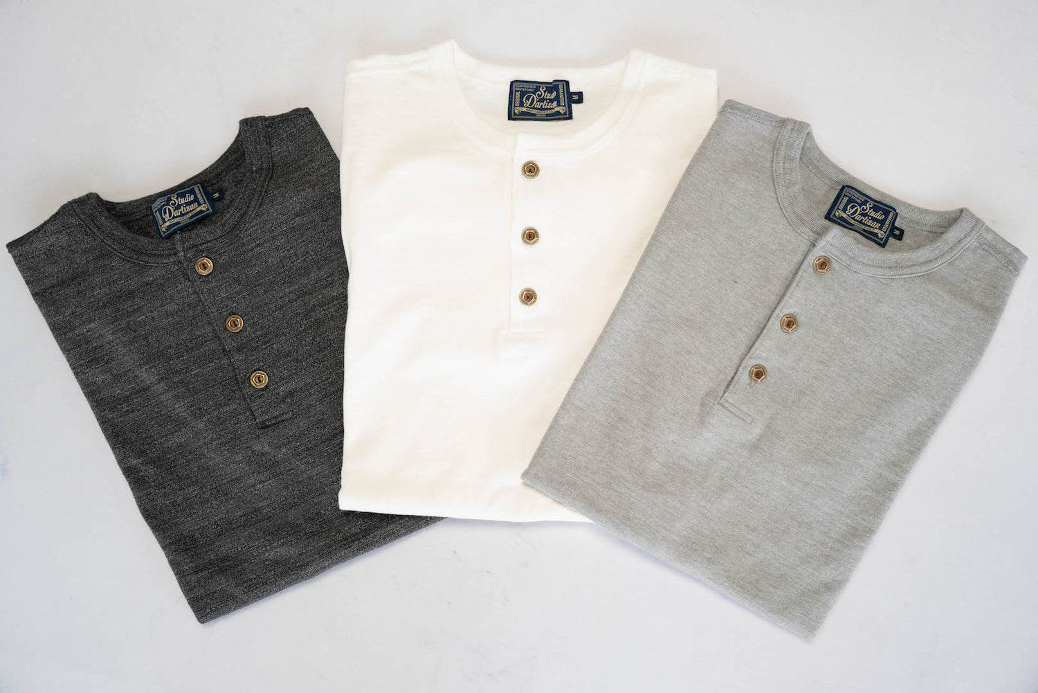 Studio D'Artisan X CORLECTION 7.5oz 'Suvin Gold' Ultimate Loopwheeled Henley Tee