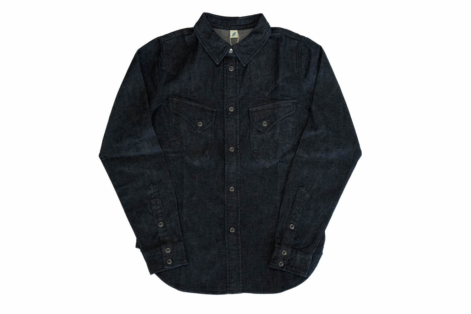 Pure Blue Japan 8oz Stretch Denim Western Shirt (Indigo)