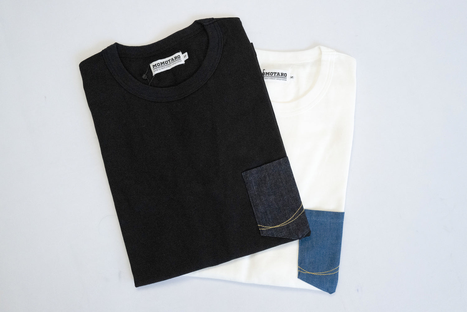 Momotaro 8oz "Copper Peach Denim Pocket" Tee