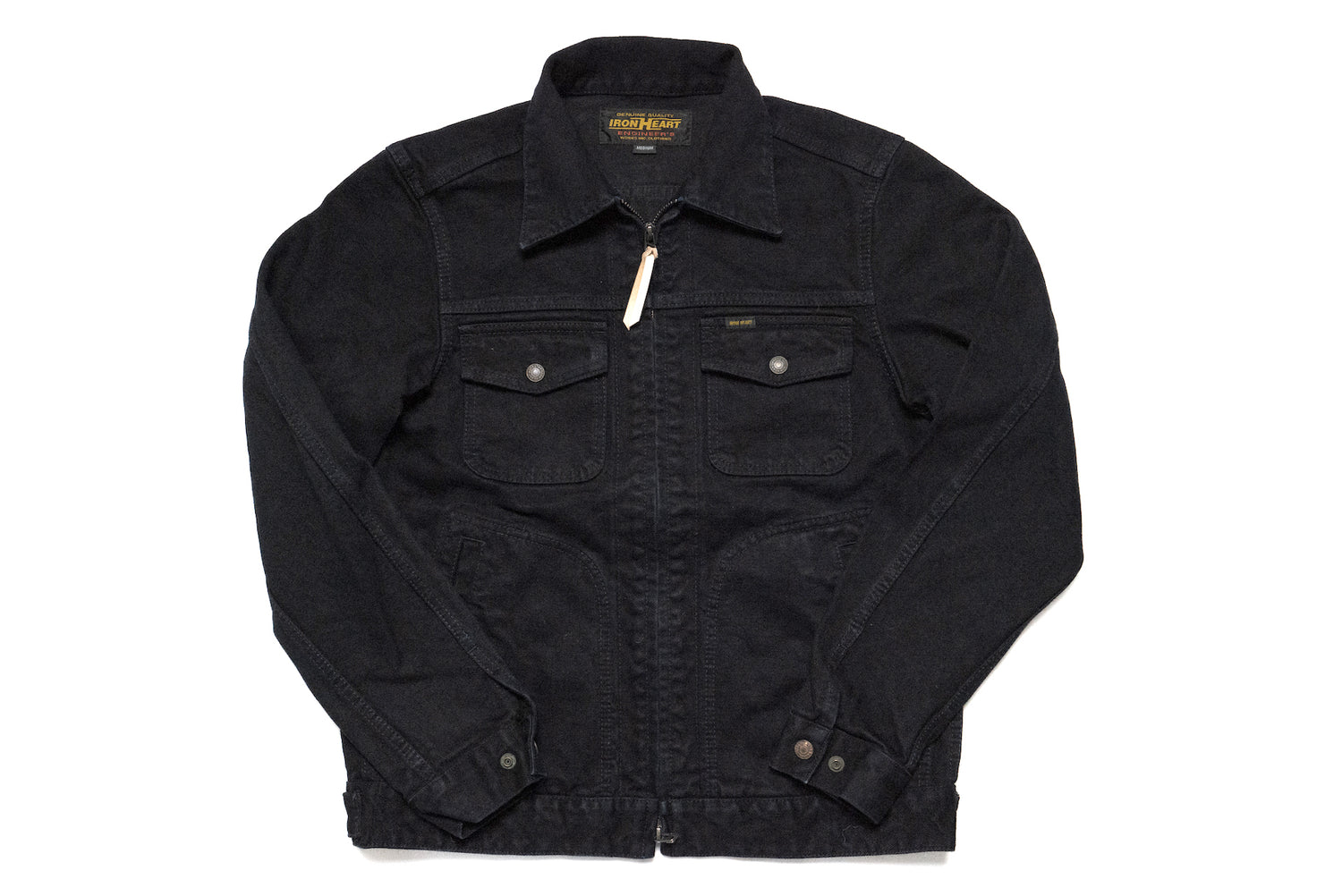 Iron Heart 14oz Broken Twill Denim Work Jacket (Indigo X Black)