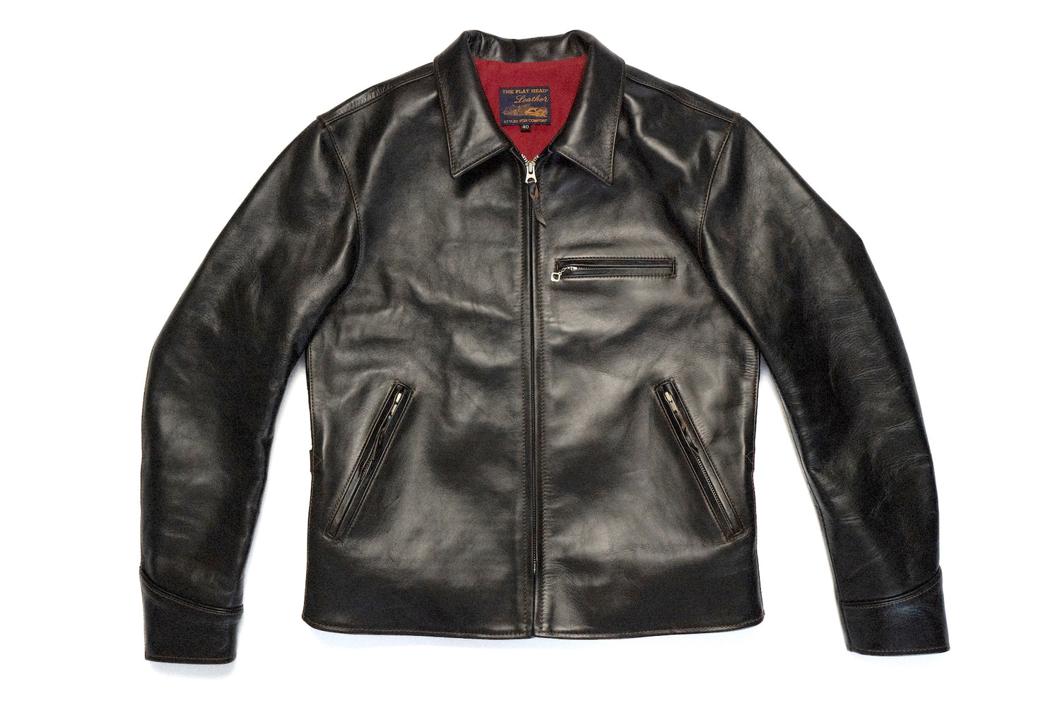 The Flat Head Horsehide Quilted Single Riders Jacket (Jet Black ...