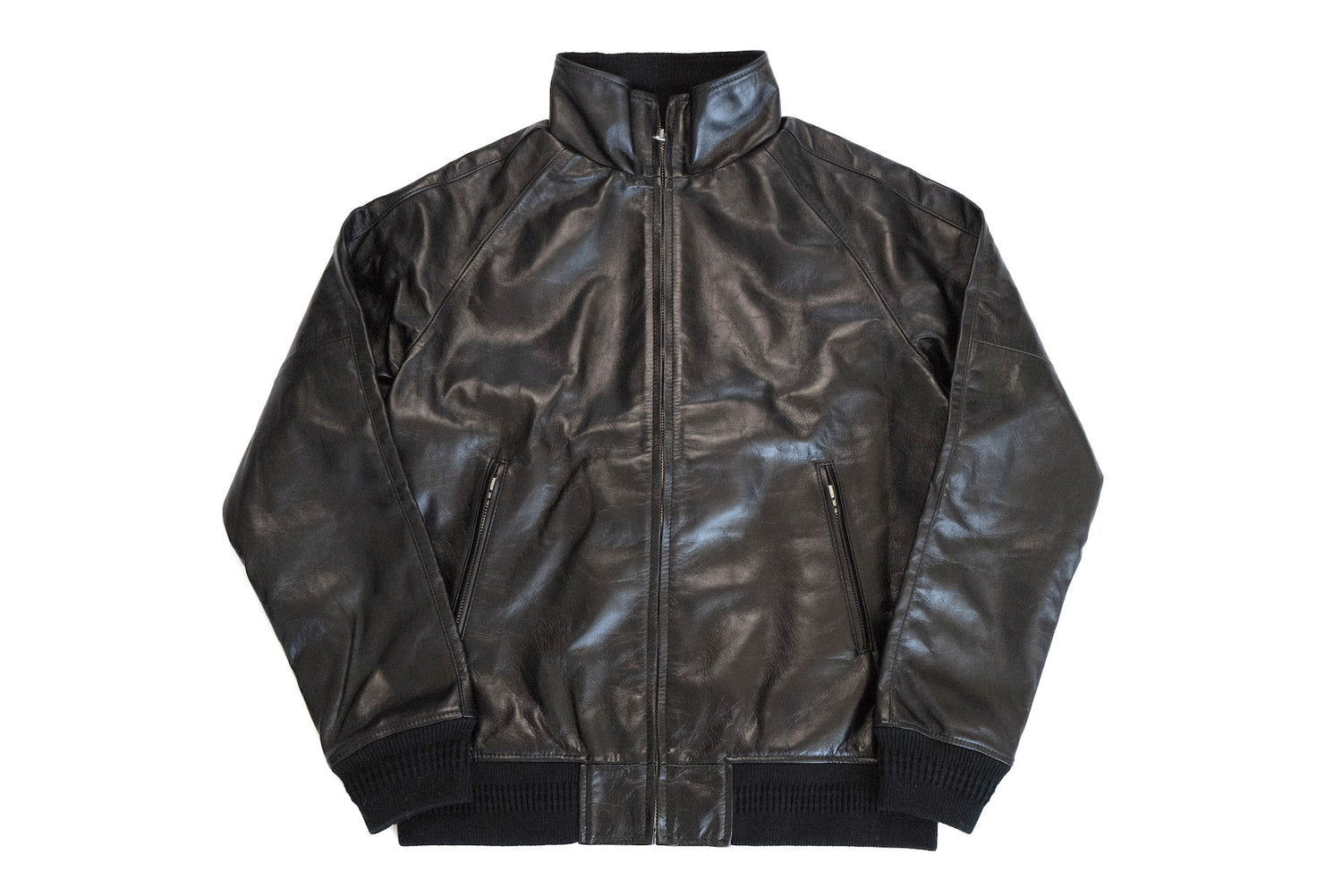 The Flat Head Horsehide Track Jacket (Jet Black)