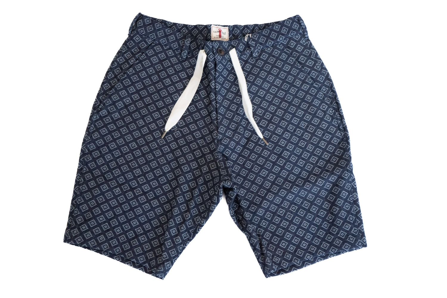 Samurai Indigo Dyed "Diamond" Sashiko Coastal Shorts