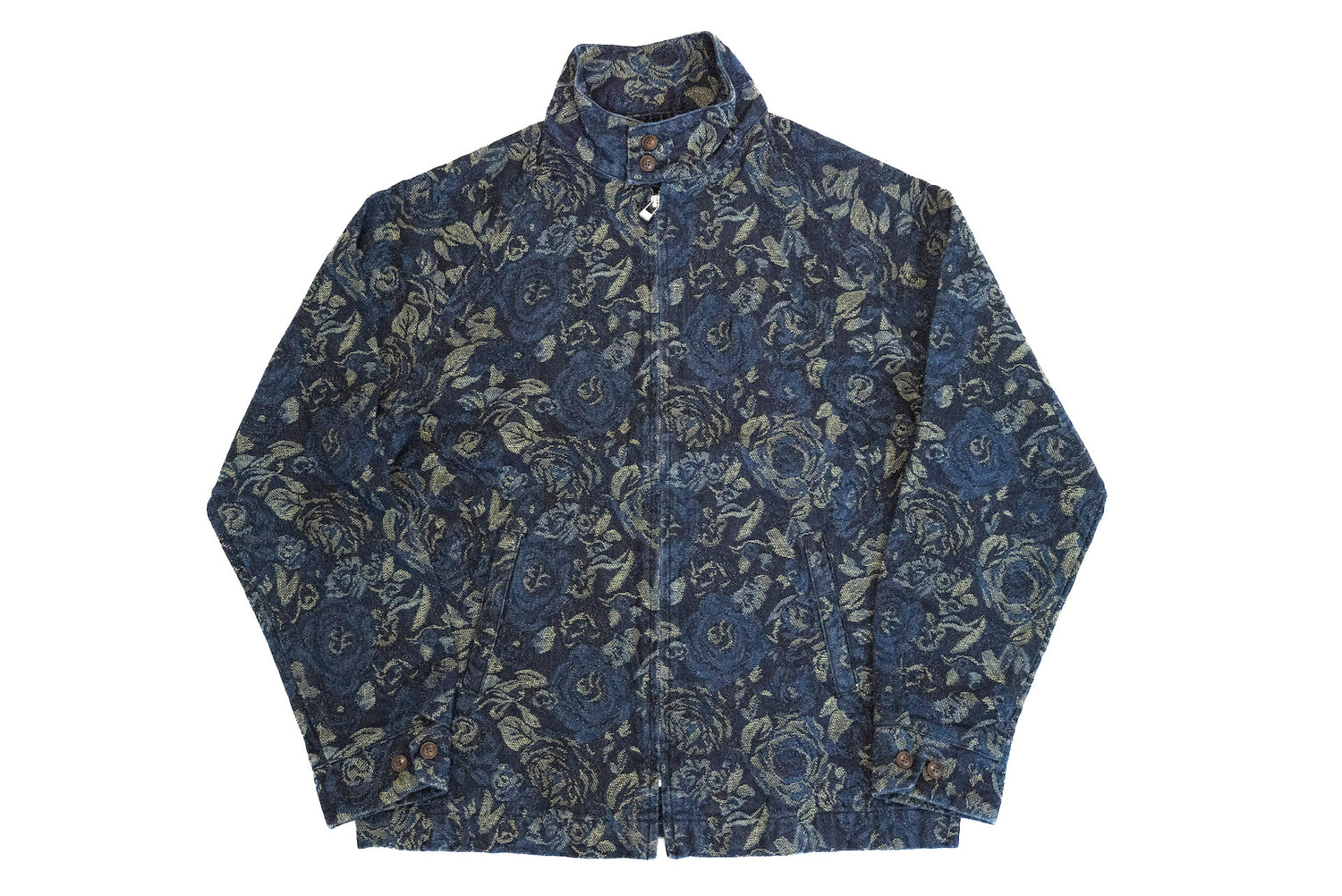 Japan Blue "Indigo Rose" Jacquard Harrington Jacket