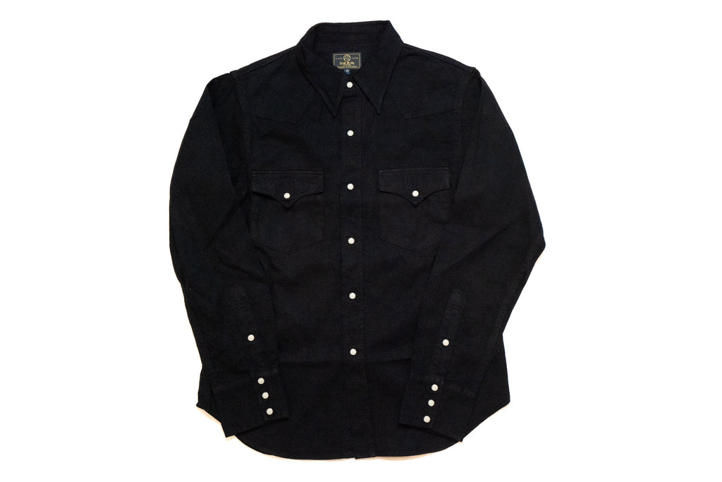 Studio D'Artisan 8oz "Kurozome" Ultimate-Black Denim Western Shirt