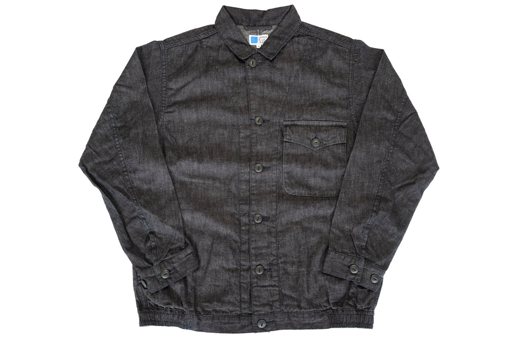 JAPAN BLUE 8OZ COTTON/LINEN DENIM JACKETED SHIRT (INDIGO)