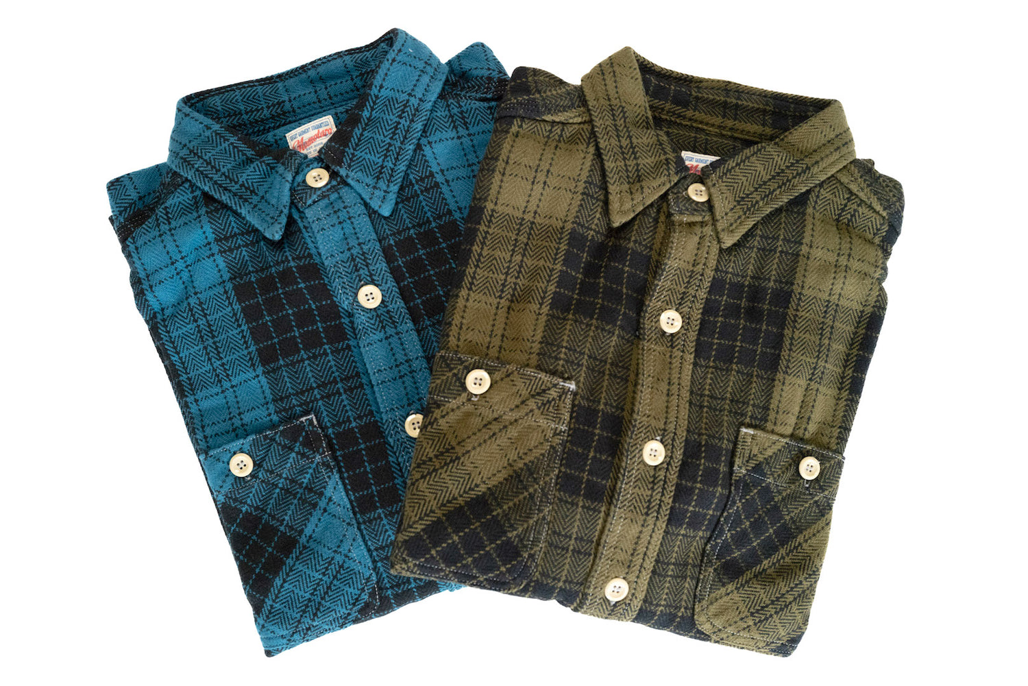 MOMOTARO HEAVYWEIGHT OMBRE CHECK FLANNEL WORKSHIRT