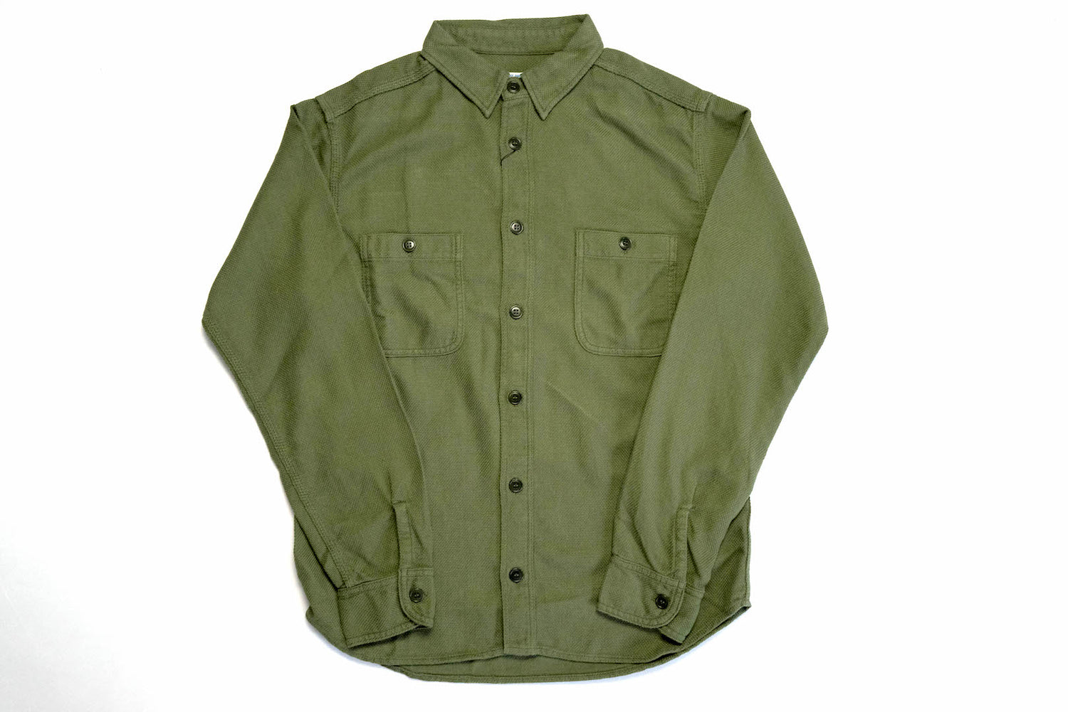 MOMOTARO 10OZ "ALL-SEASON" DOBBY WORKSHIRT (OLIVE)