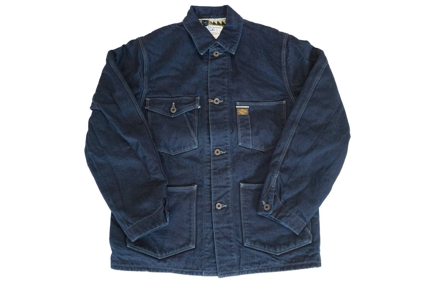 STEVENSON OVERALL CO 'PRAIRIE' INDIGO SELVAGE CANVAS CHORE JACKET