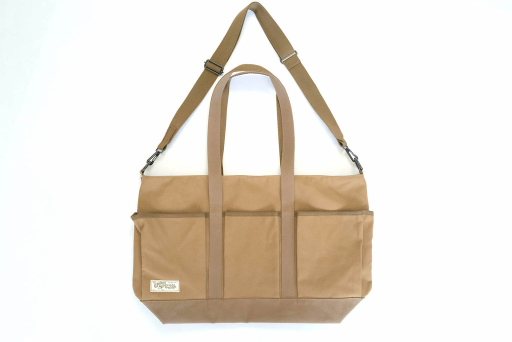 FREEWHEELERS "RATTLER" DUCK CANVAS TWO-WAY BAG (LIGHT KHAKI)