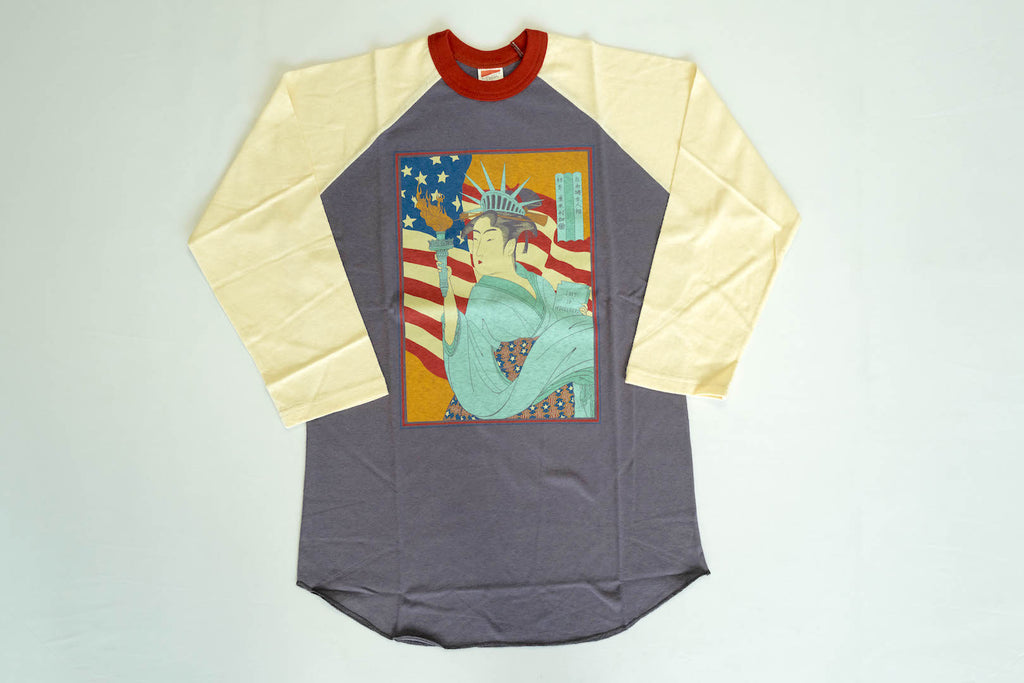 FREEWHEELERS "LADY OF LIBERTY" LOOPWHEELED HALF SLEEVE TEE