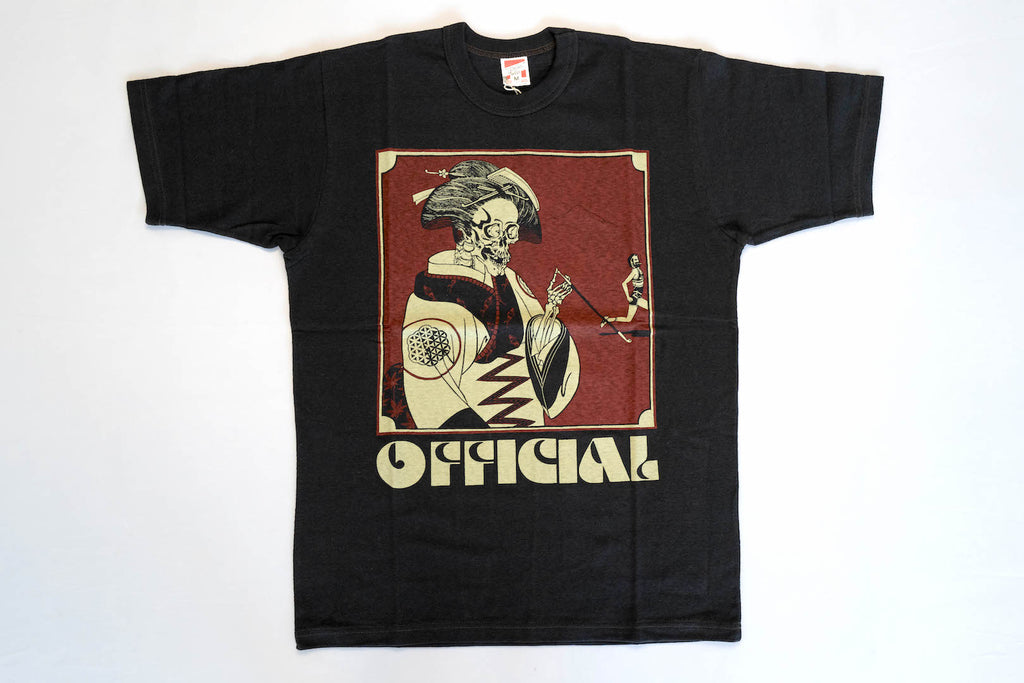 FREEWHEELERS "CANNABIS RUN OFF" LOOPWHEELED S/S TEE (SHADY BLACK)