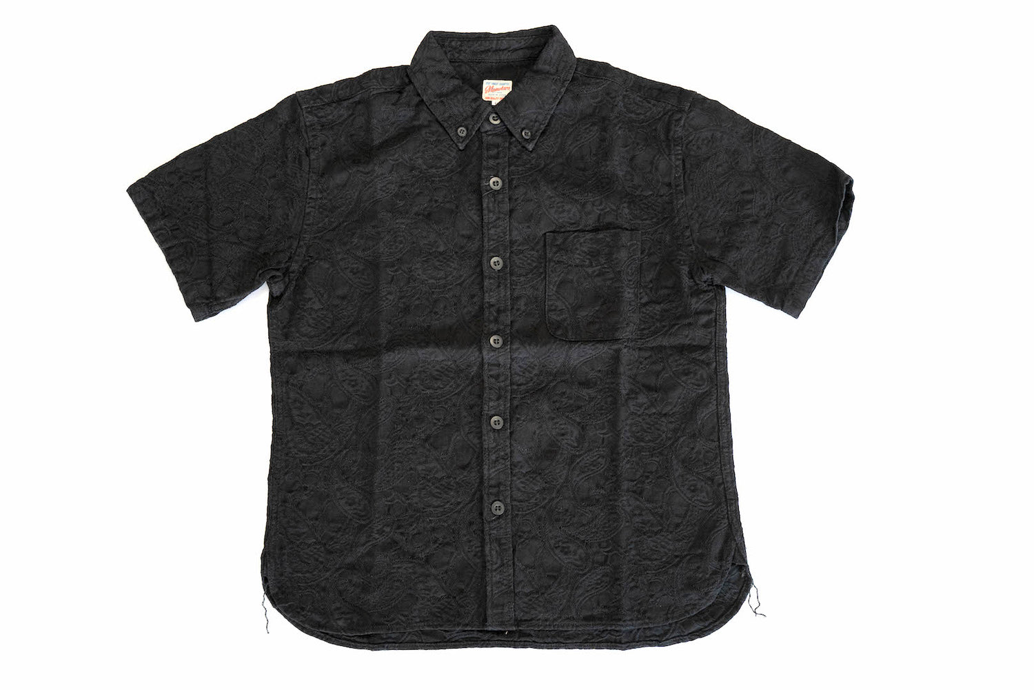 MOMOTARO JACQUARD PAISLEY S/S WORKSHIRT (BLACK)