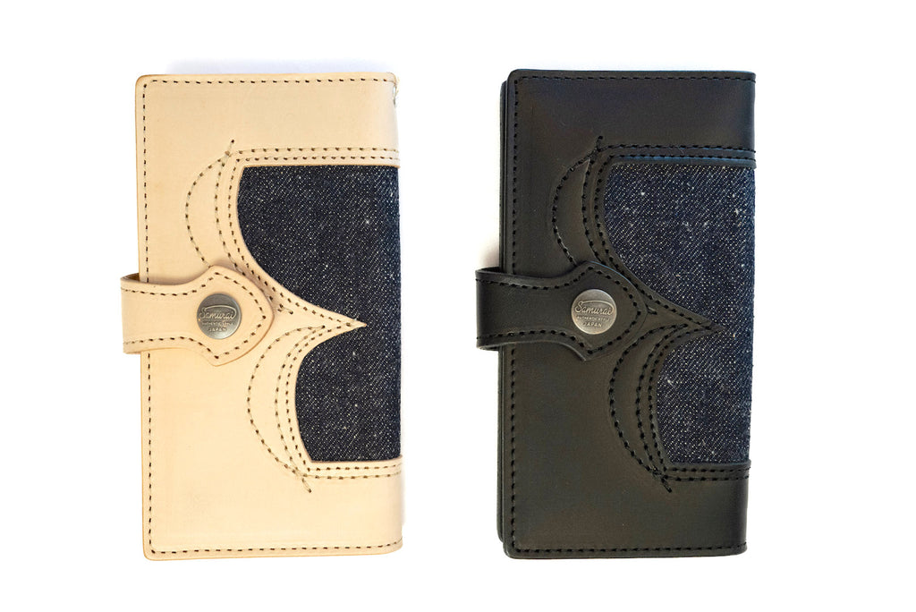 Samurai Cowhide/Denim Phone Wallet