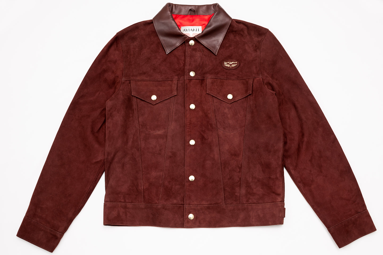 LEWIS LEATHERS SHEEPSKIN SUEDE WESTERN JACKET (BROWN) - CORLECTION