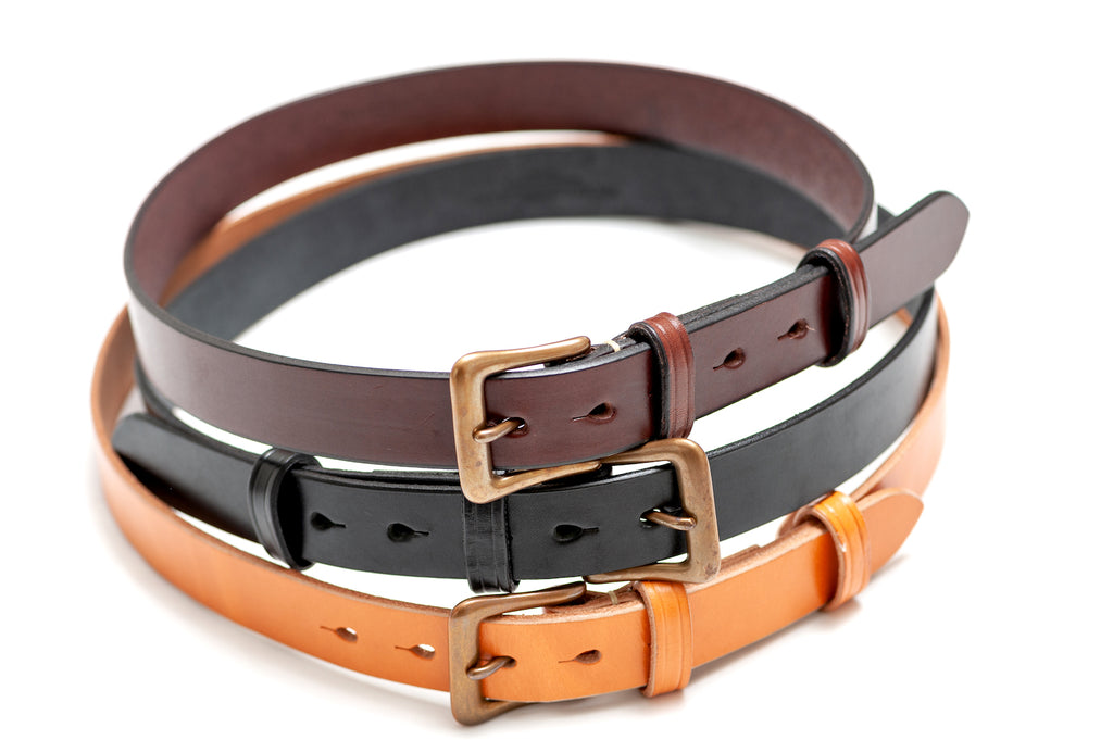 Warehouse Co. Cowhide Slim Belt (Tan)