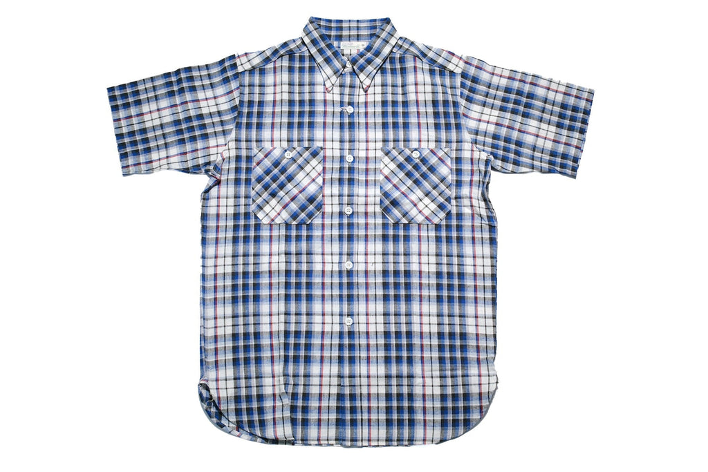 Warehouse 8oz Selvage Cotton/Linen Selvage Plaid S/S Work Shirt