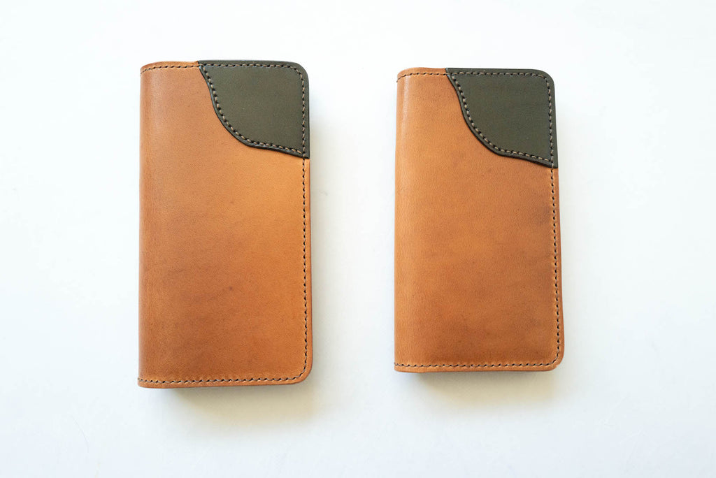 The Flat Head Full Grain Saddle Leather iPhone Wallet