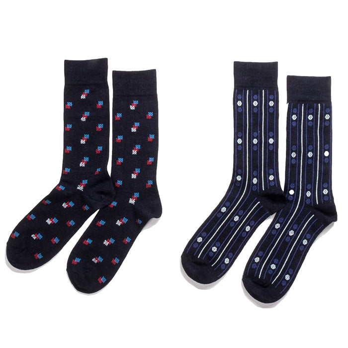 Blue Blue Japan Indigo Dye Jacquard Socks