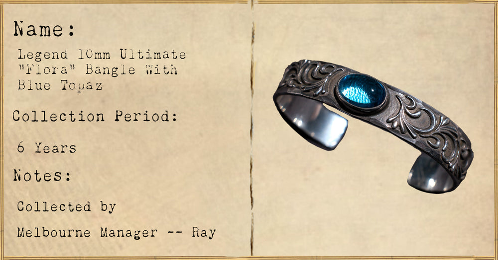 FILE 024:Legend 10mm Ultimate "Flora" Bangle With Blue Topaz -- 6 Years of Wear