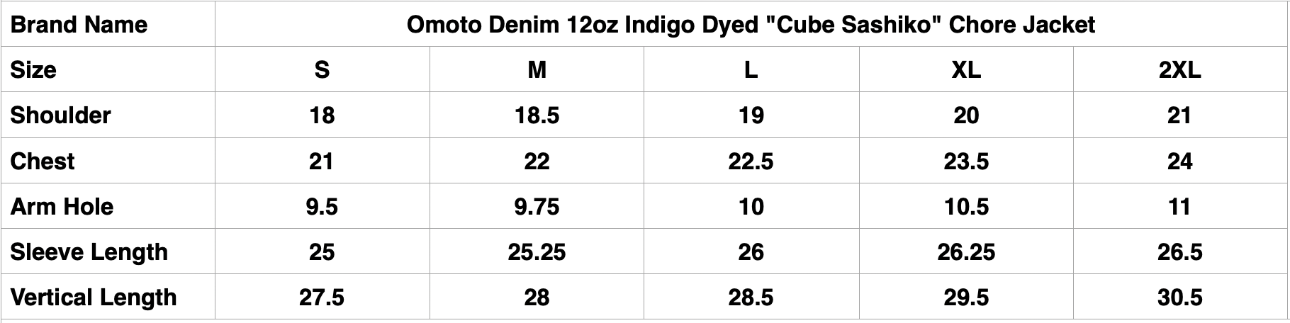 Omoto Denim 12oz Indigo Dyed "Cube Sashiko" Chore Jacket